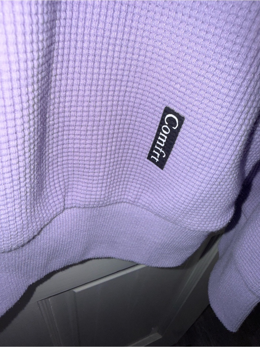 Comfrt Lavender Waffle Lounge long sleeve Crewneck size medium. - Picture 2 of 7